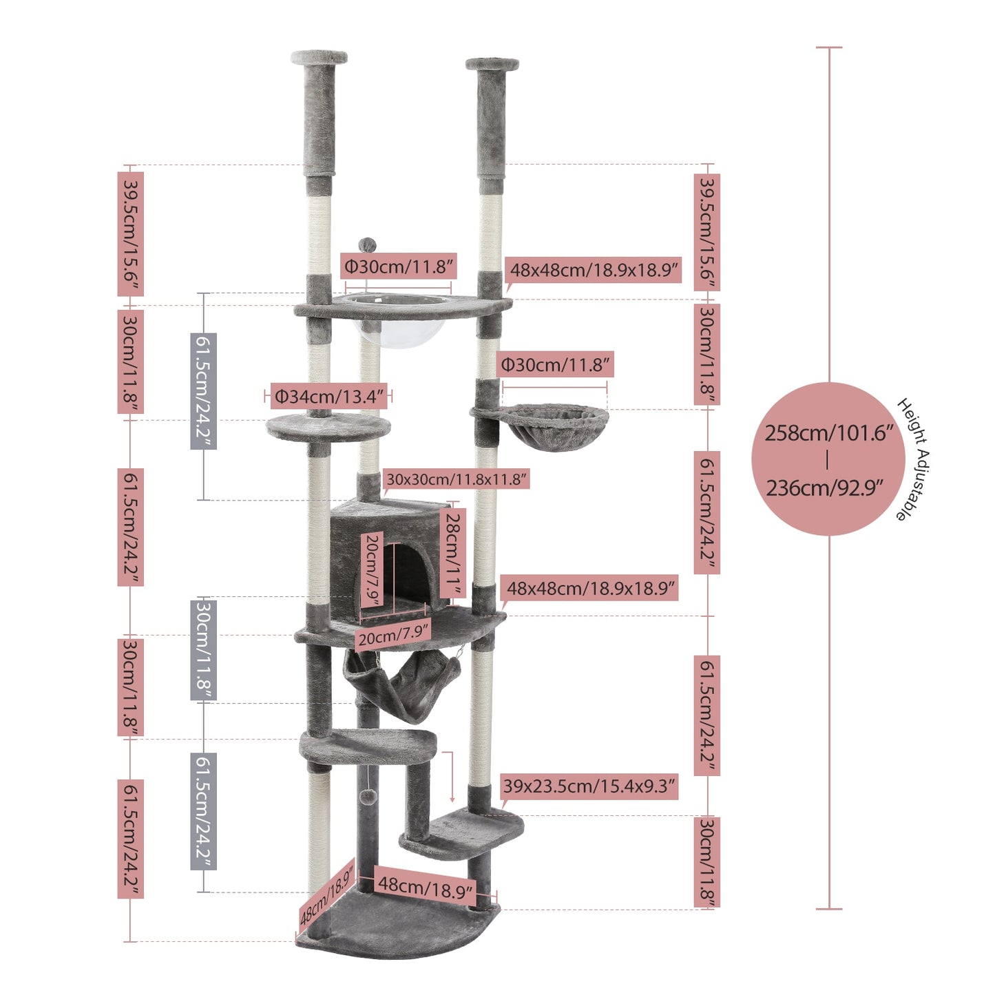 tall cat tree tower with scratch posts