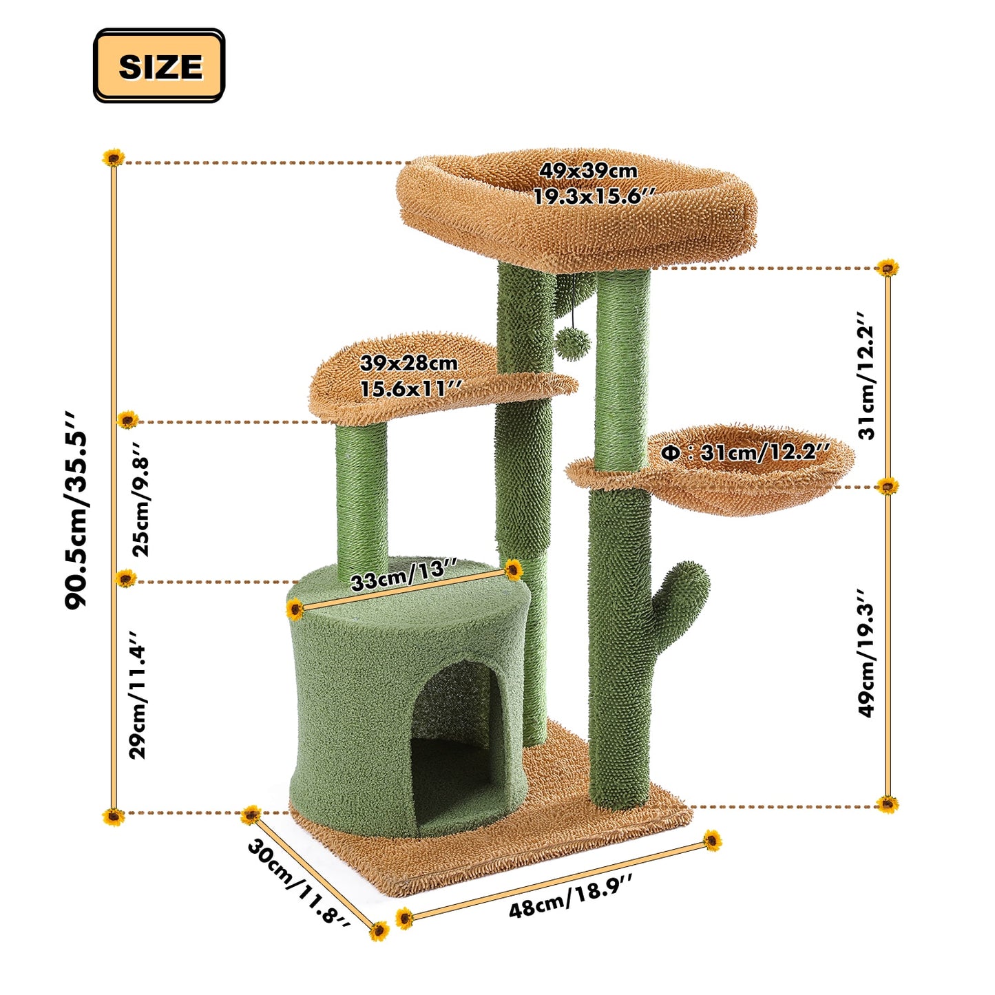 cactus cat tree perch and scratching posts