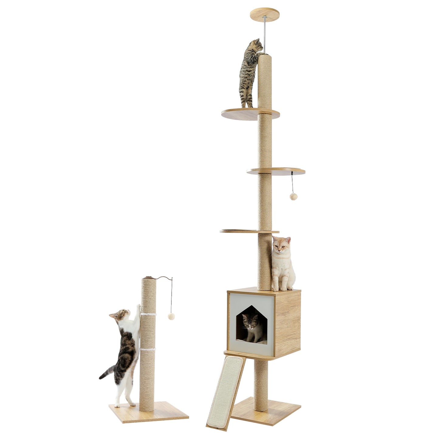 Modern Cat multi level climbing tower scratch post