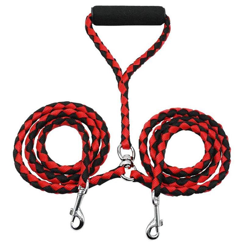 two way dual nylon dog lead