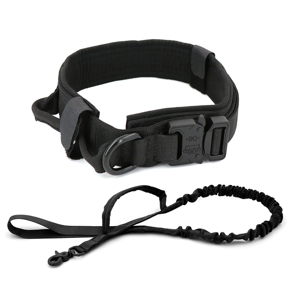 tactical training dog collar and leash set