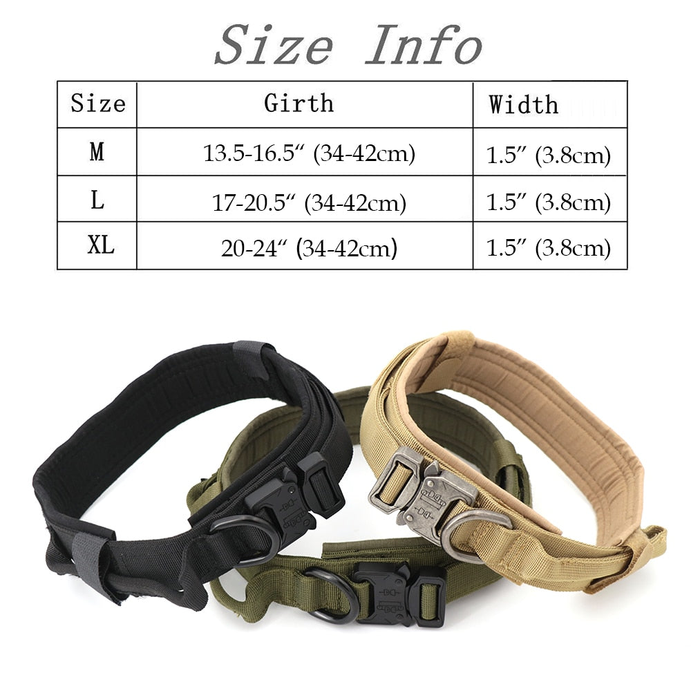 Durable Tactical adjustable military dog collar