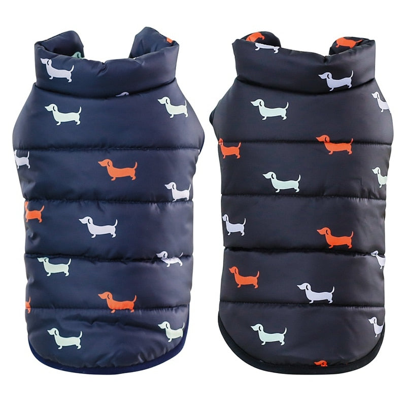 winter down padded jacket vest for dogs