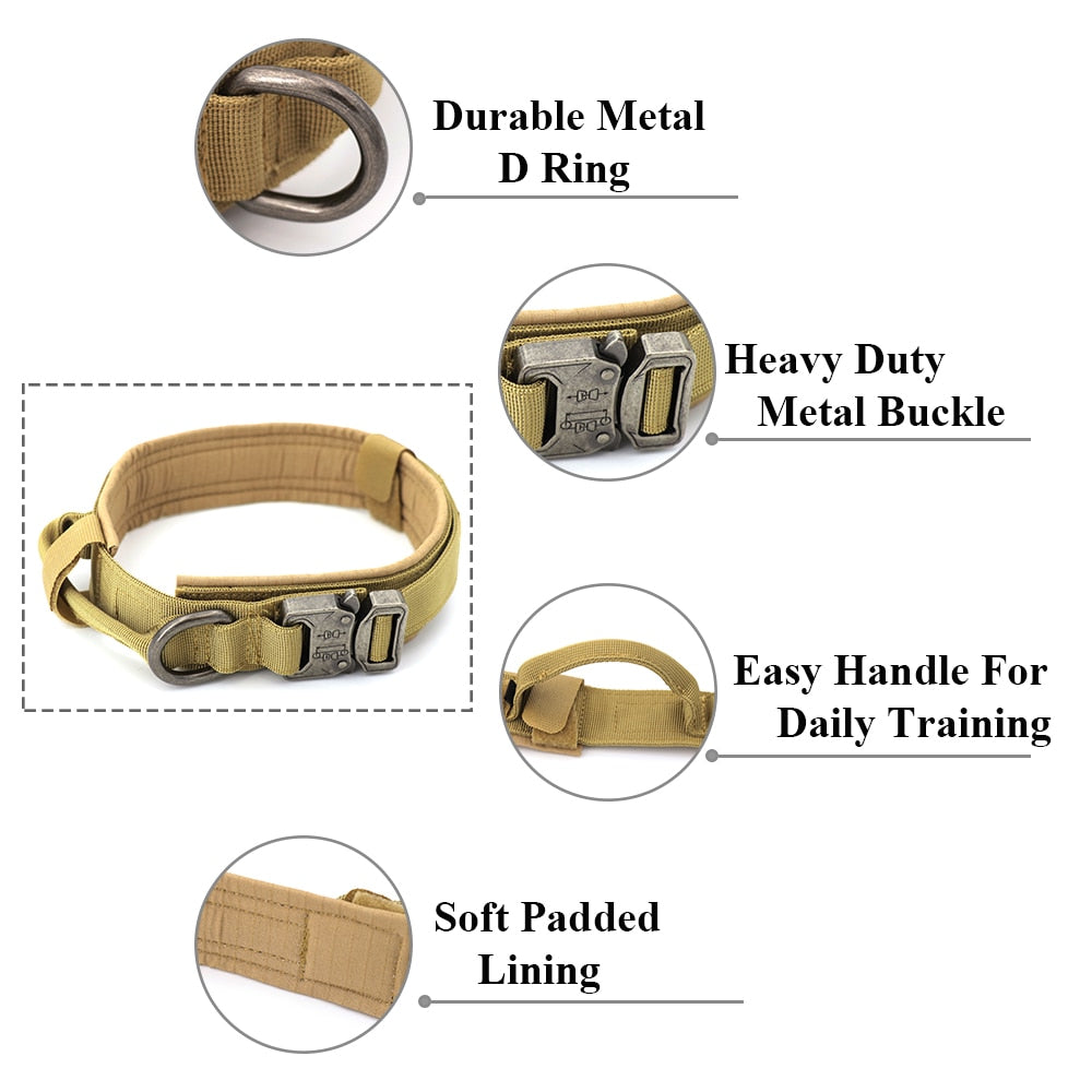 Durable Tactical adjustable military dog collar