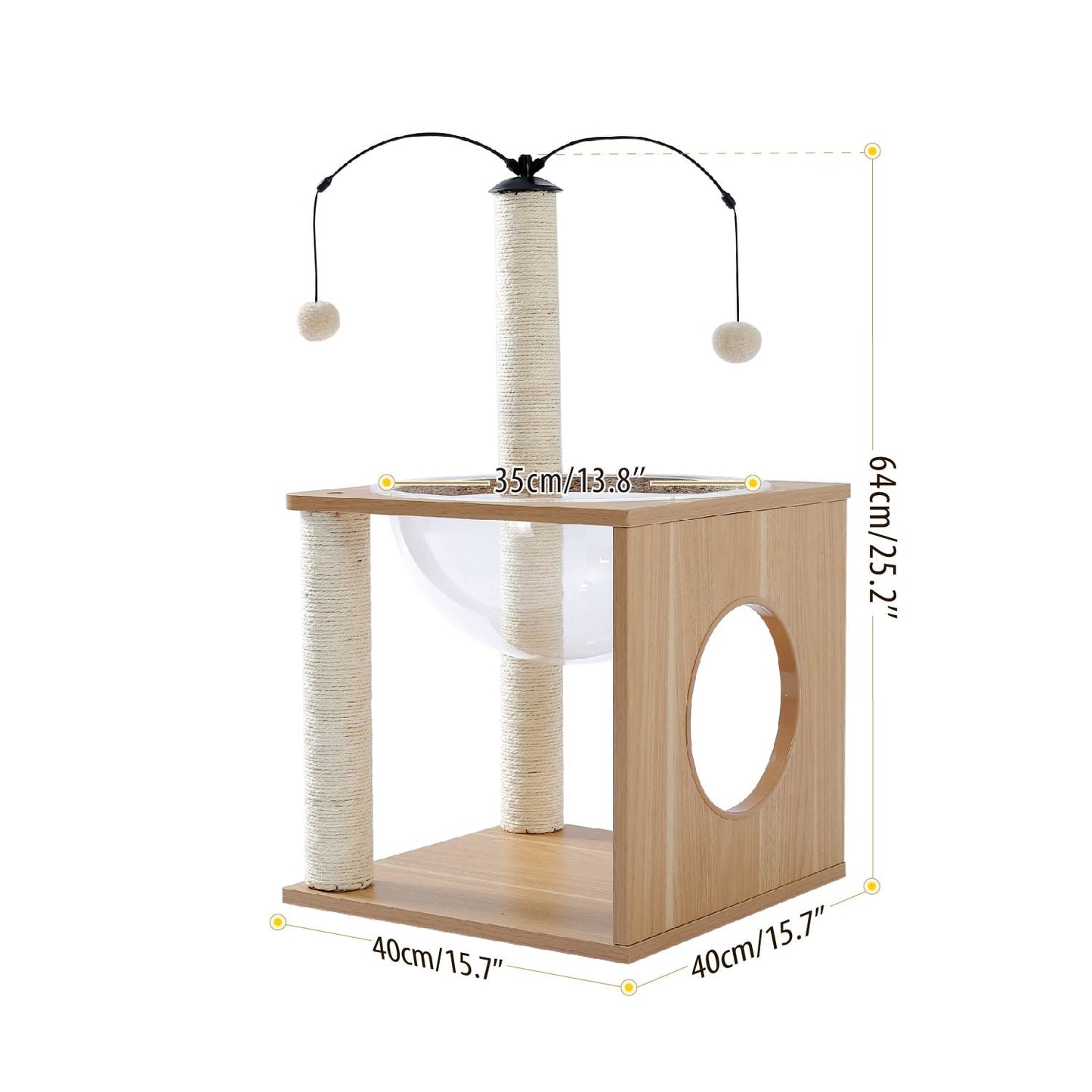 wooden modern cat play tower