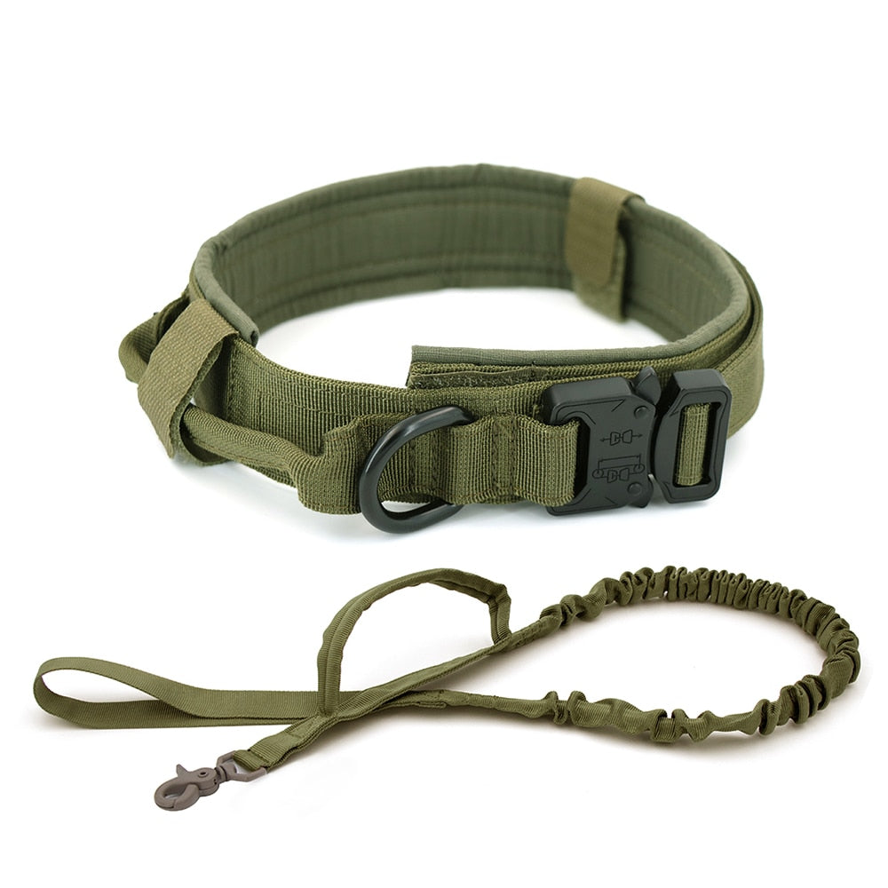 tactical training dog collar and leash set