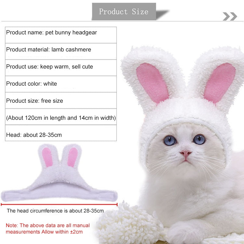 Cute Easter Bunny Rabbit Hat With Ears For Cats Small Dogs