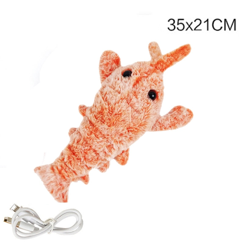 jumping rechargeable washable shrimp/lobster cat toy