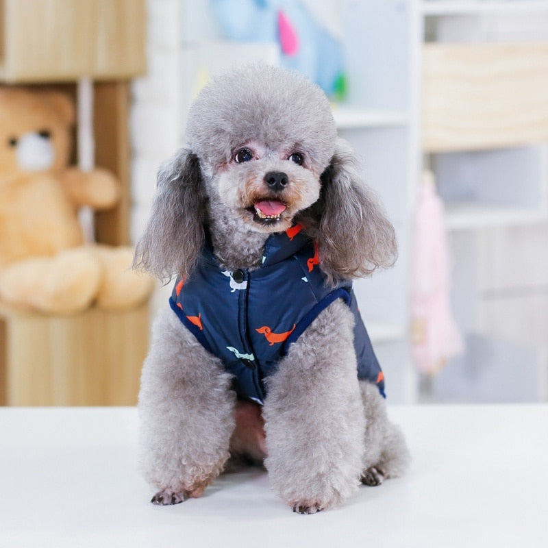 winter down padded jacket vest for dogs