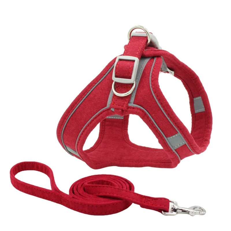 dog chest harness with reflective strip