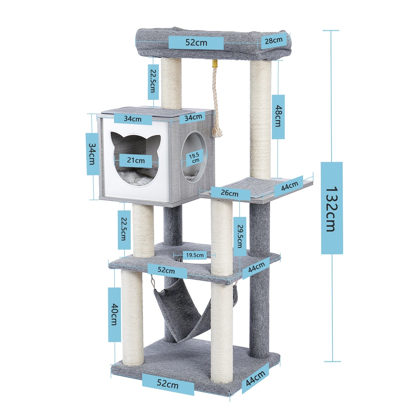 wooden modern cat play tower