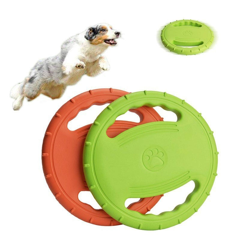 floating, flying rubber dog toy