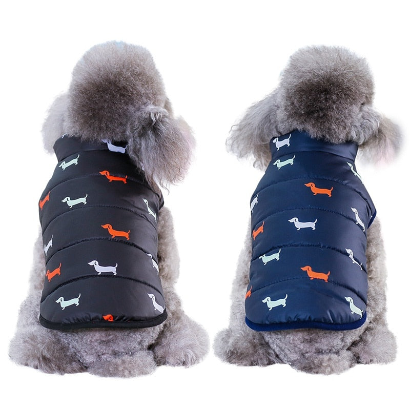 winter down padded jacket vest for dogs