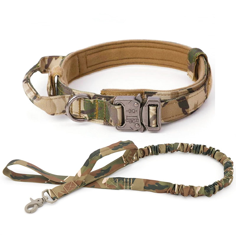 tactical training dog collar and leash set