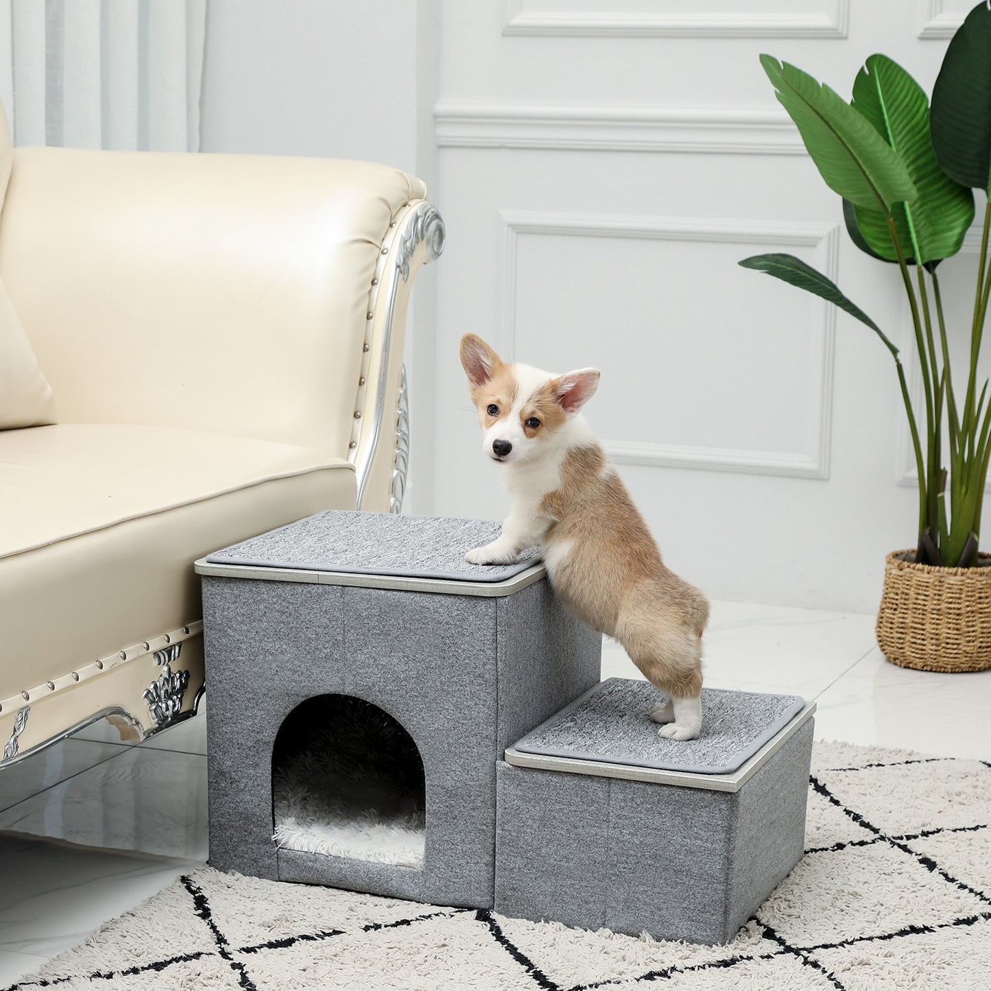 2 in 1 pet steps and bed