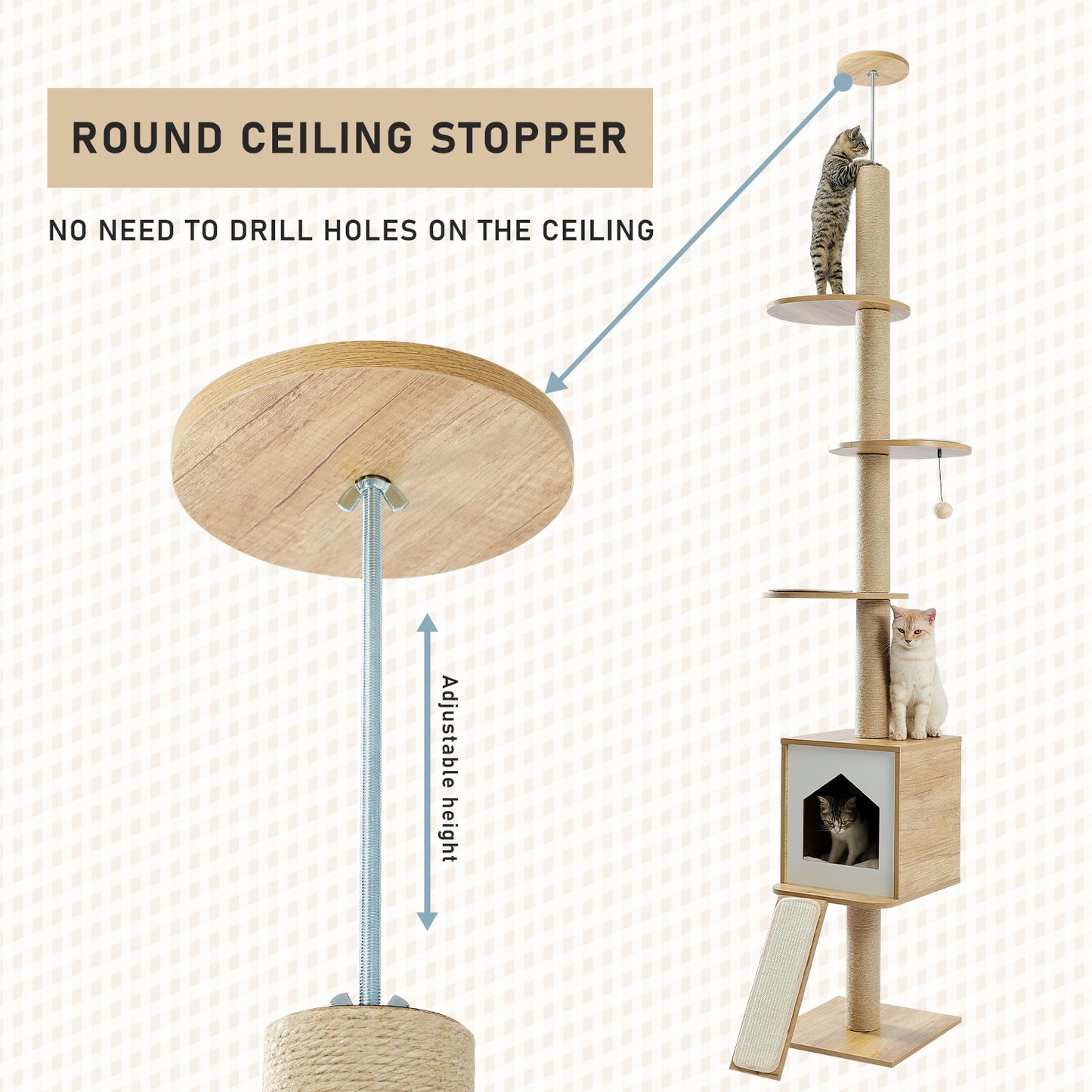 Modern Cat multi level climbing tower scratch post