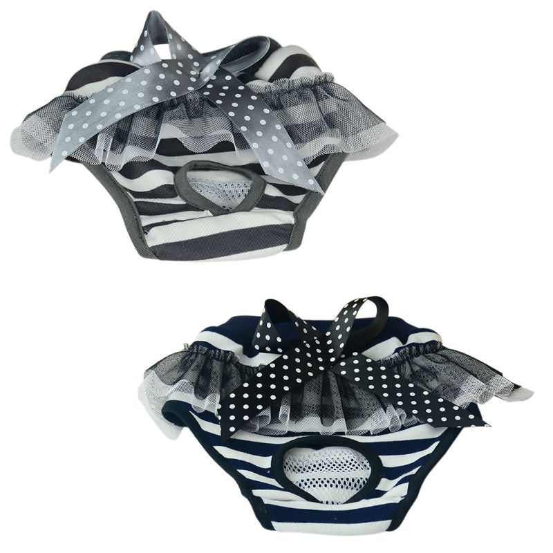 Striped Bow Dog Hygiene underpants