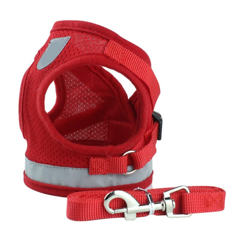 dog chest harness with reflective strip