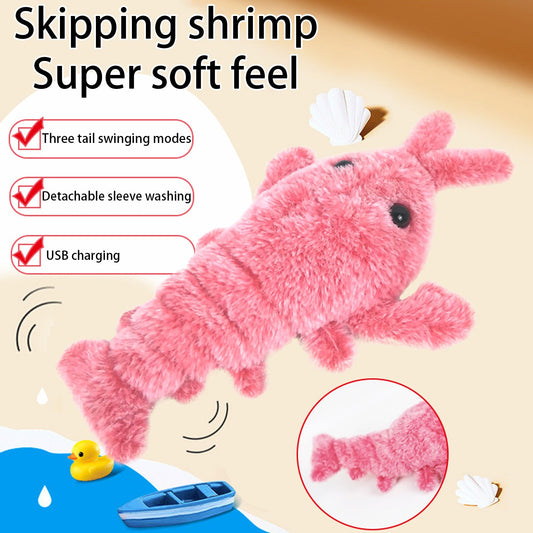 jumping rechargeable washable shrimp/lobster cat toy