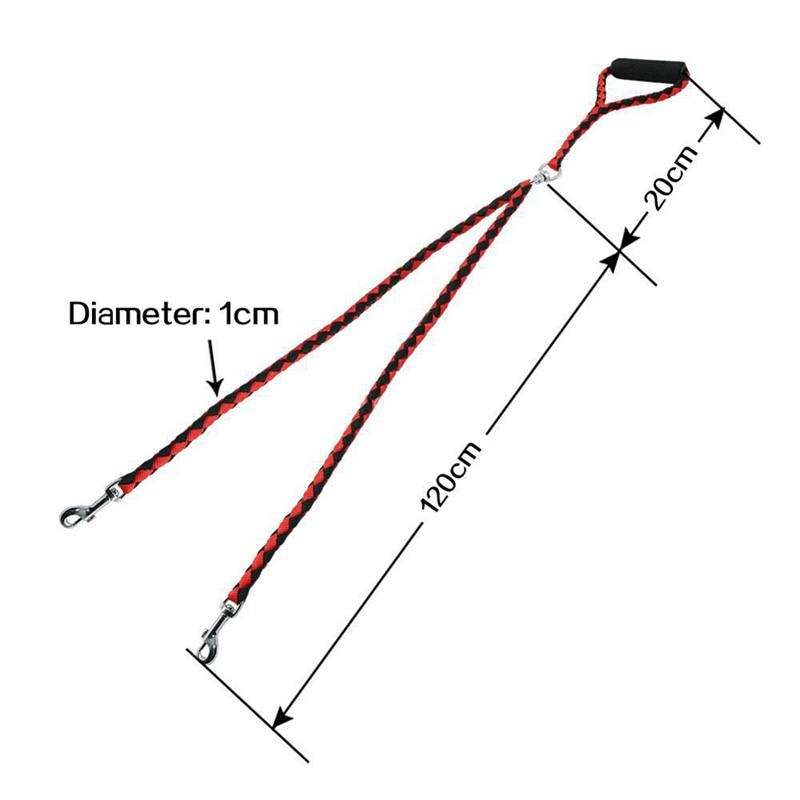 two way dual nylon dog lead