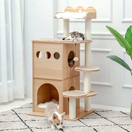 Cat Tree House Condo Scratching Sisal Post