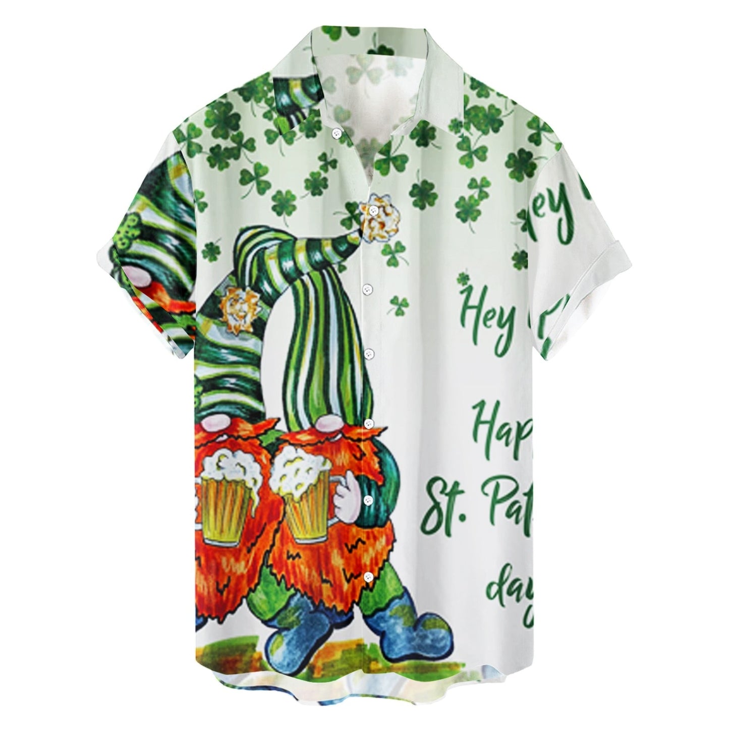 Mens Casual St. Patricks Day Print Shirt