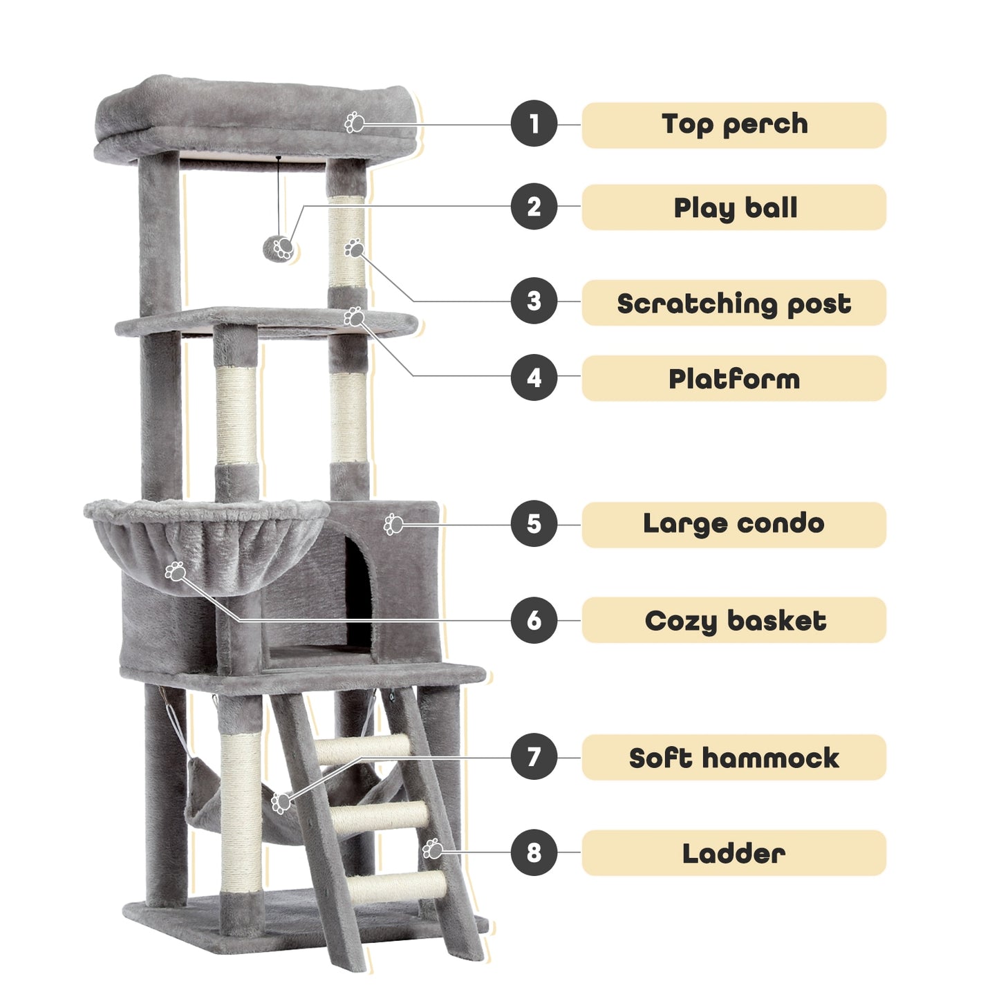 Cat Tree Scratching Post Multi-Level Pet Climbing Tree