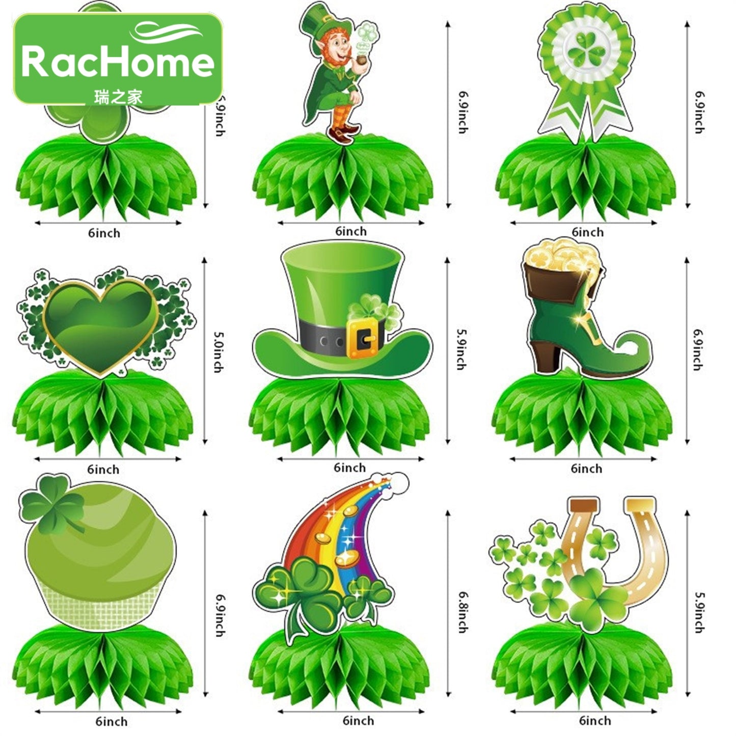 St Patricks Party Table Decor Honeycomb Centerpieces