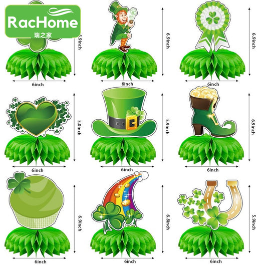 St Patricks Party Table Decor Honeycomb Centerpieces