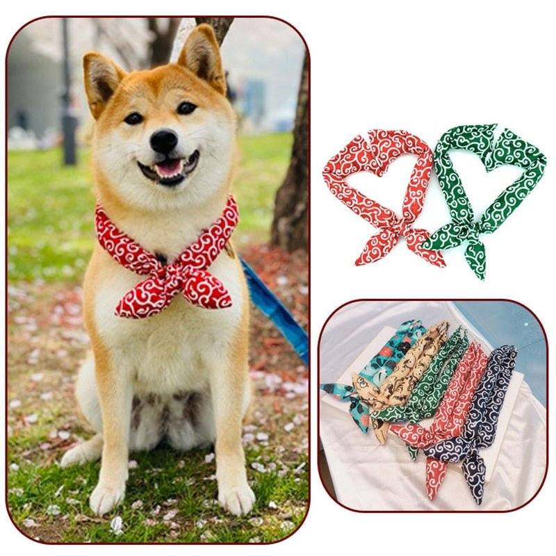 cotton dog bandana scarf bow