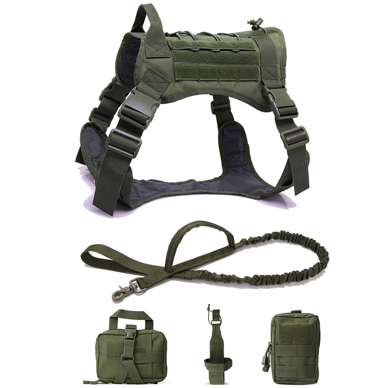 Tactical Dog training harness vest and leash