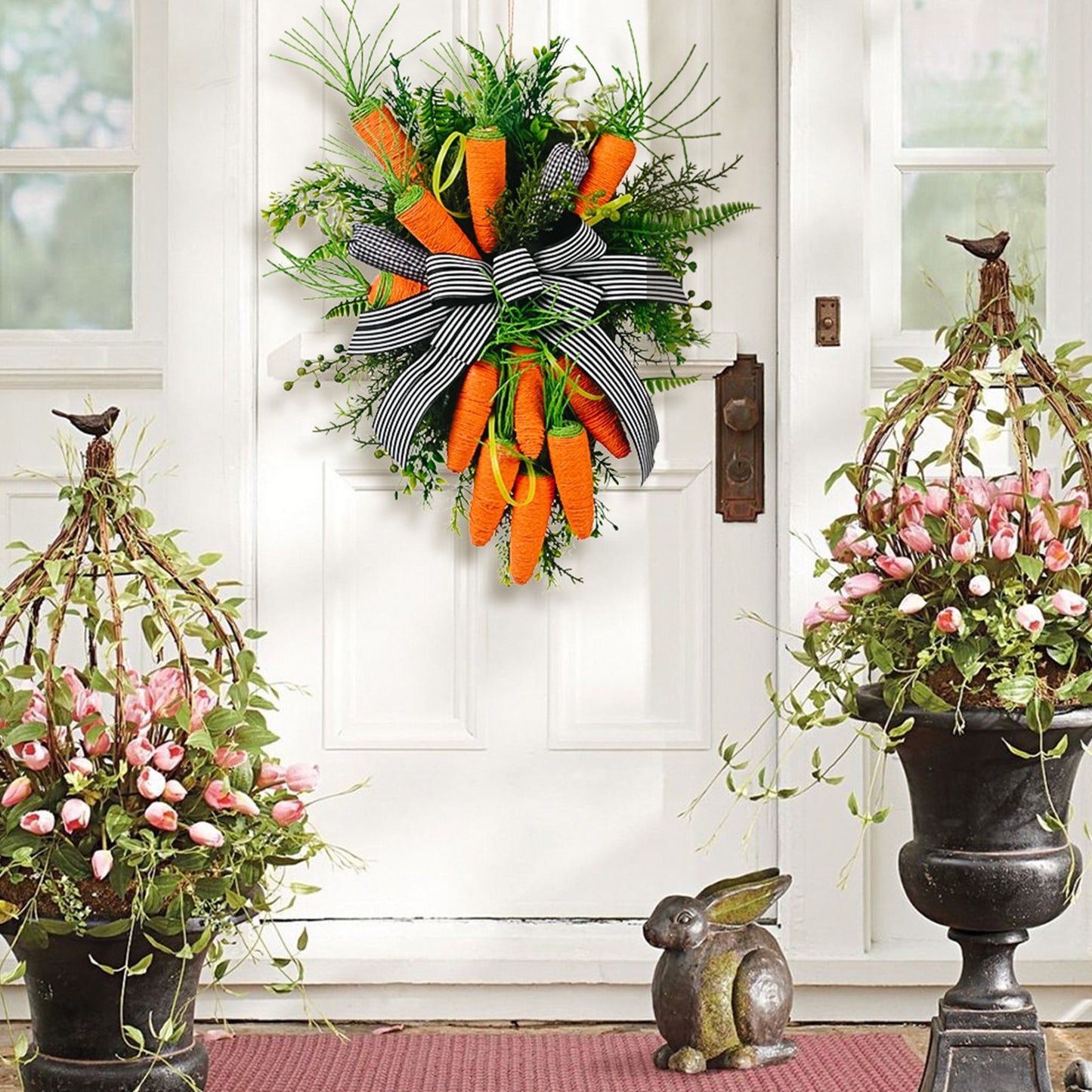 Artificial Holiday Carrot Easter Wreath For Front Door