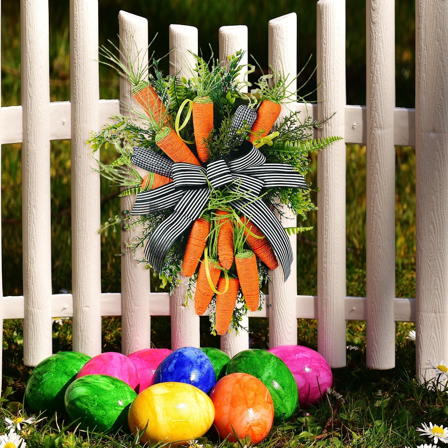 Artificial Holiday Carrot Easter Wreath For Front Door