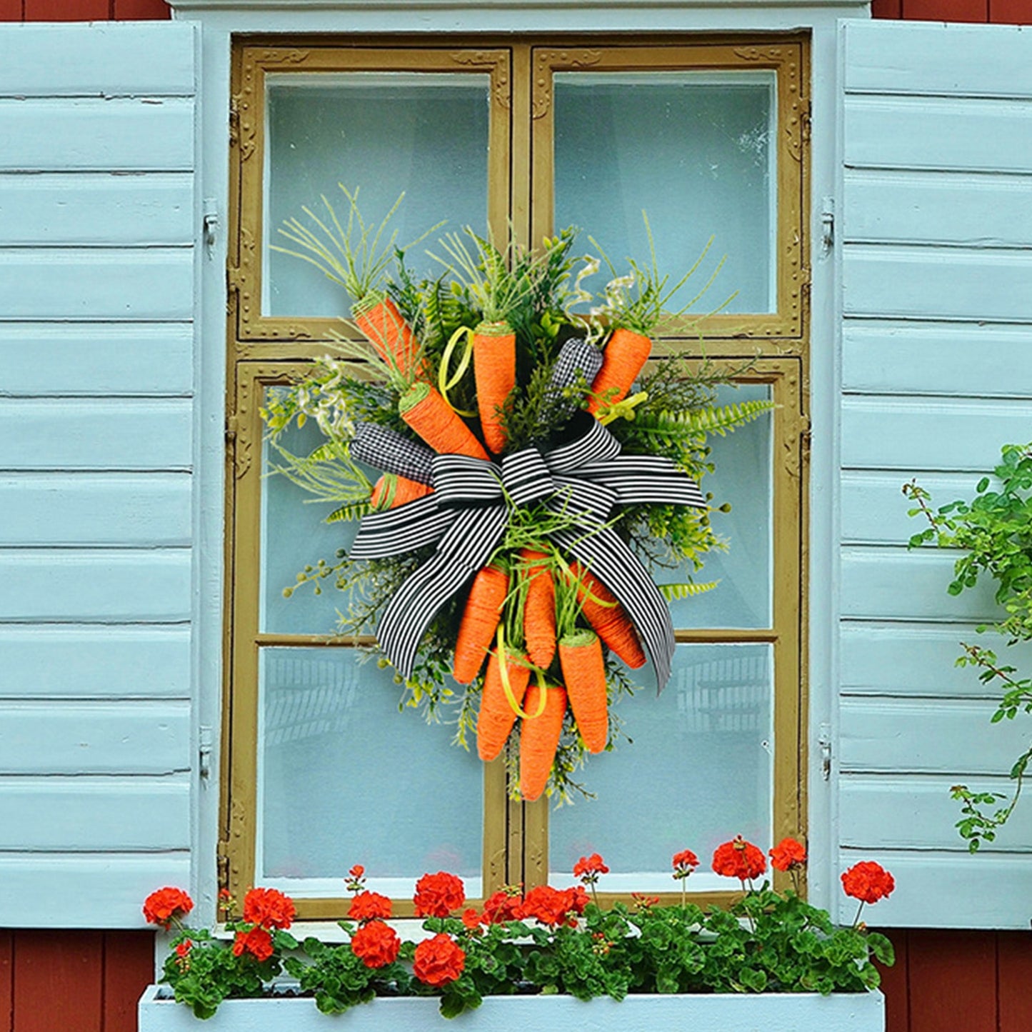 Artificial Holiday Carrot Easter Wreath For Front Door