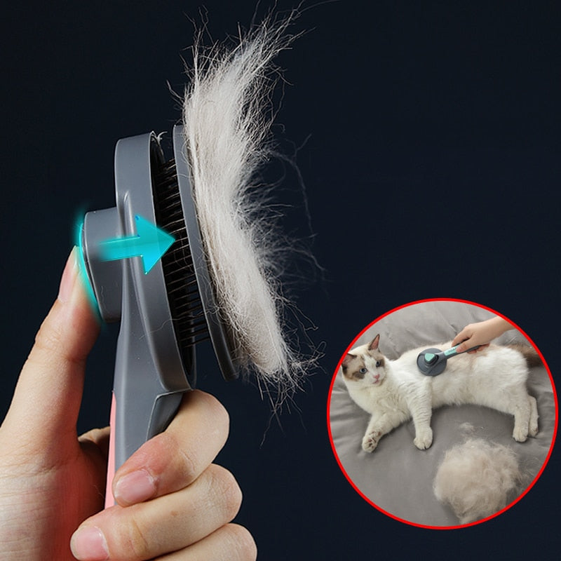 cat/dog self cleaning hair removal brush