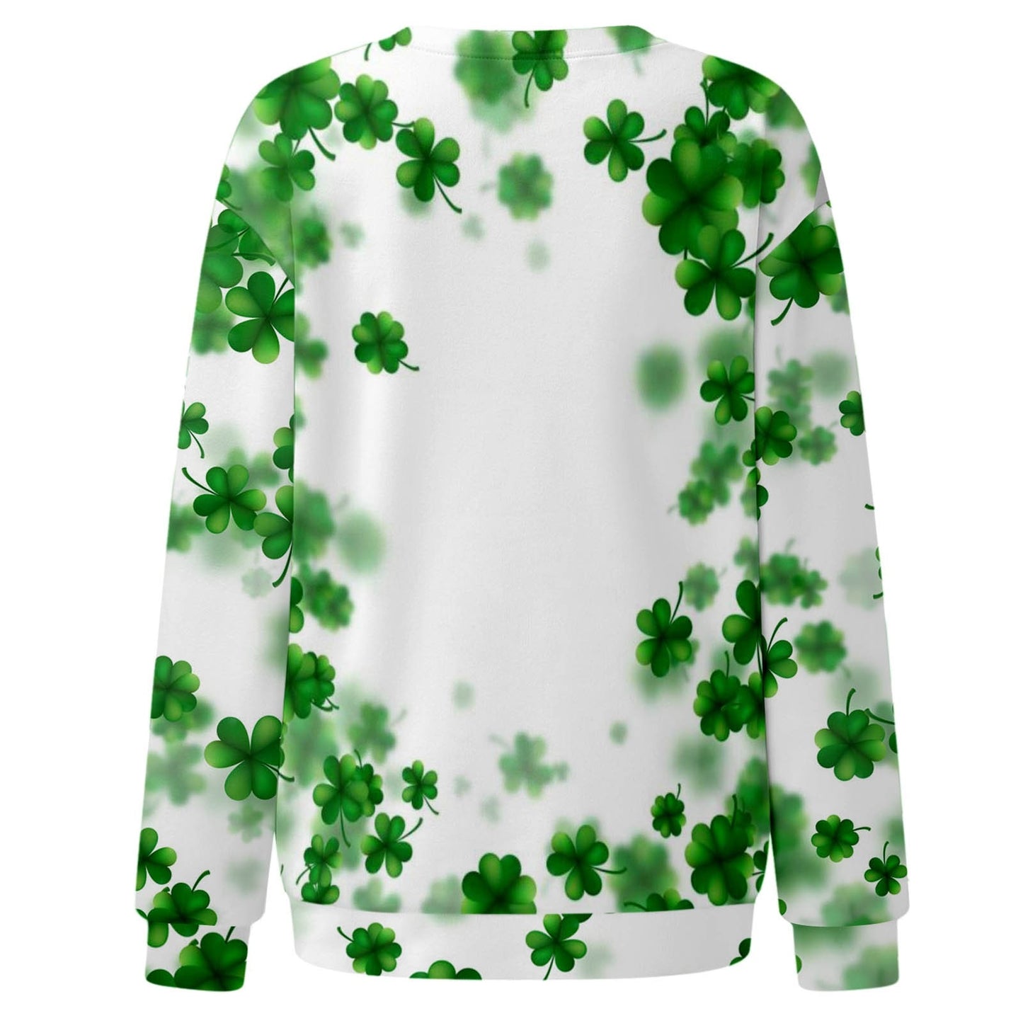 Womens St Patricks Day Prints Long Sleeve O Neck T Shirt