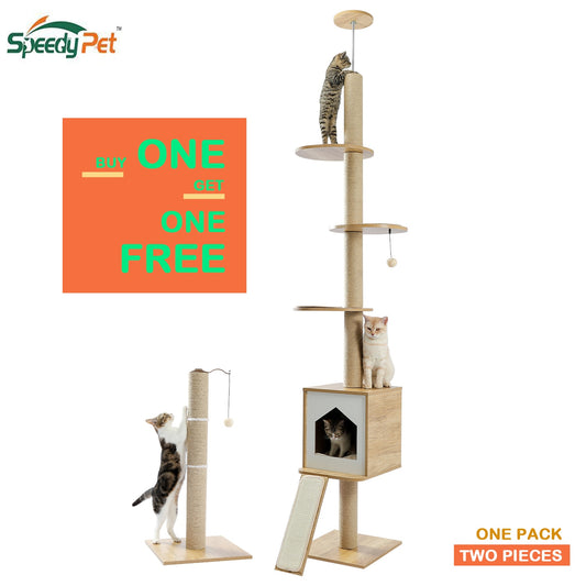 Modern Cat multi level climbing tower scratch post