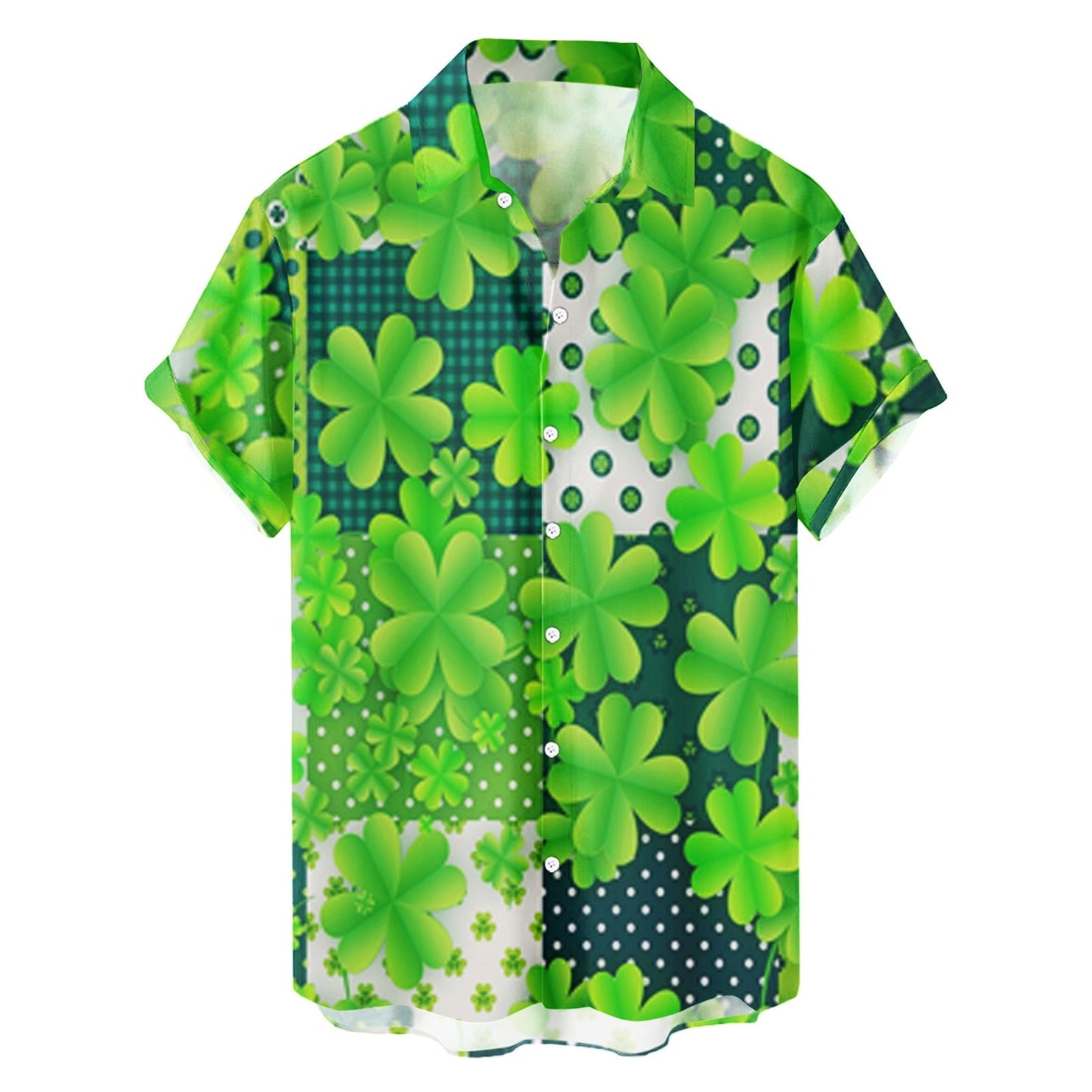 Mens Casual St. Patricks Day Print Shirt