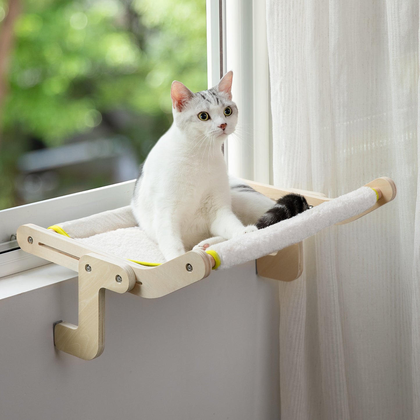 cat wooden window perch hammock