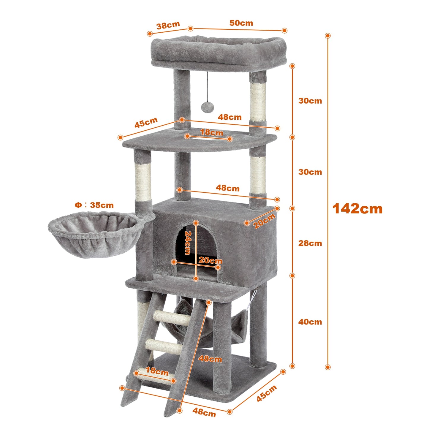 Cat Tree Scratching Post Multi-Level Pet Climbing Tree