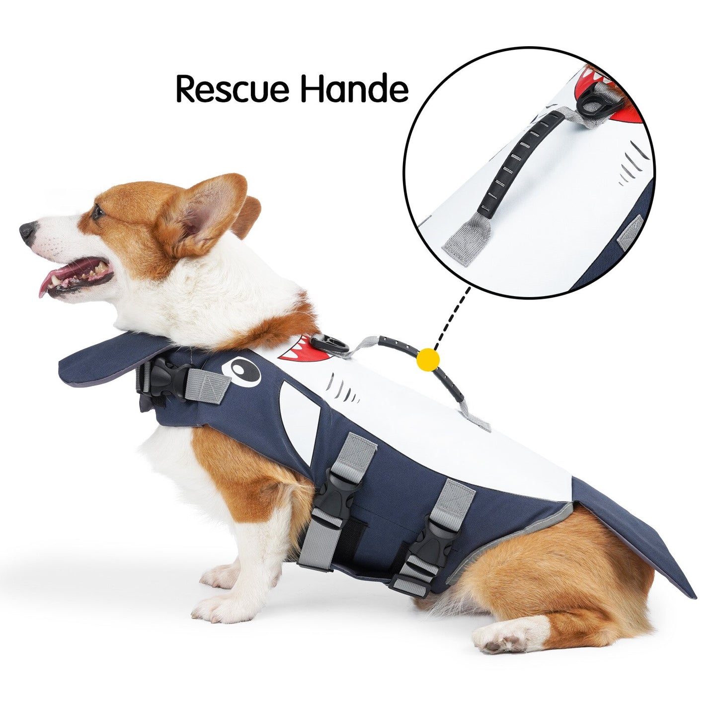 Pet Dog waterproof shark shape Life Jacket Safety Vest