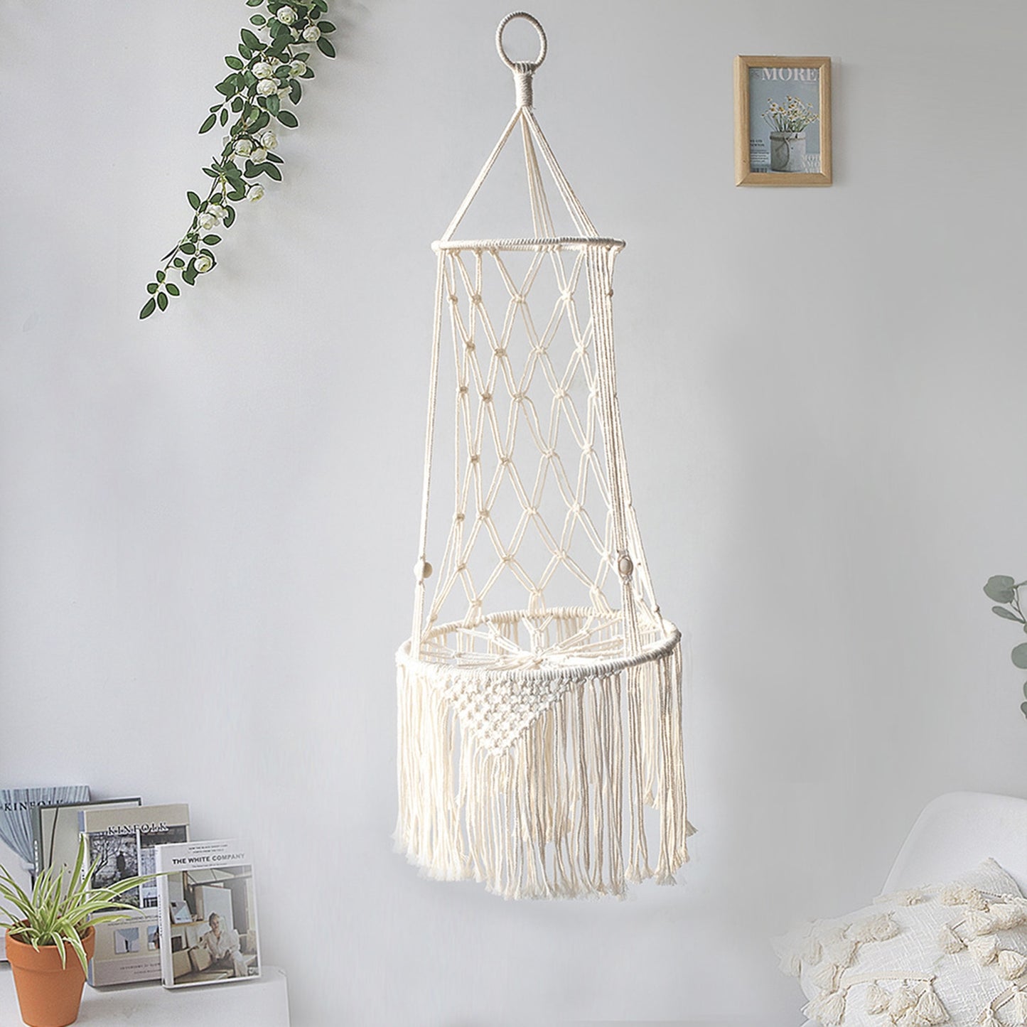 hanging macrame cat pet hammock