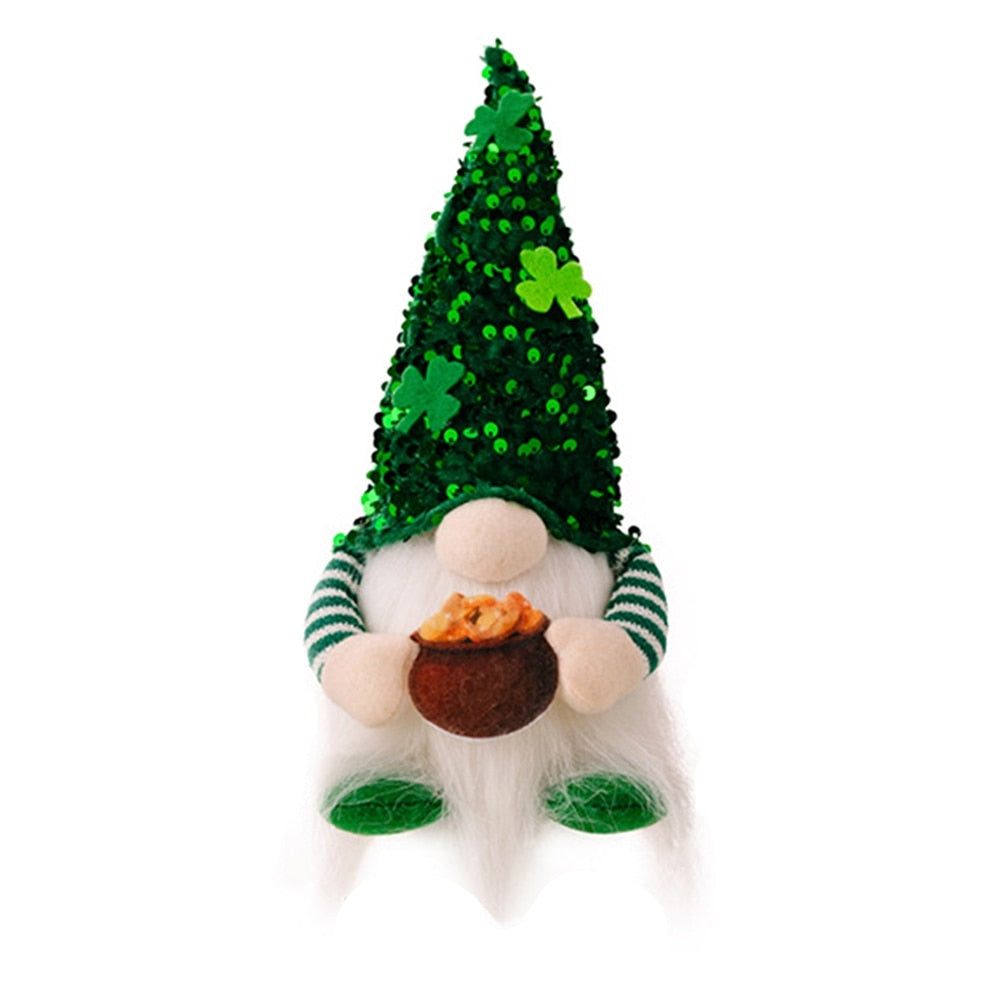 Cute St Patrick's Day Decoration Doll Green Plush Gnome