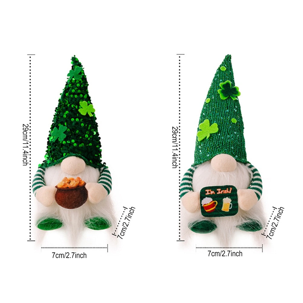 Cute St Patrick's Day Decoration Doll Green Plush Gnome