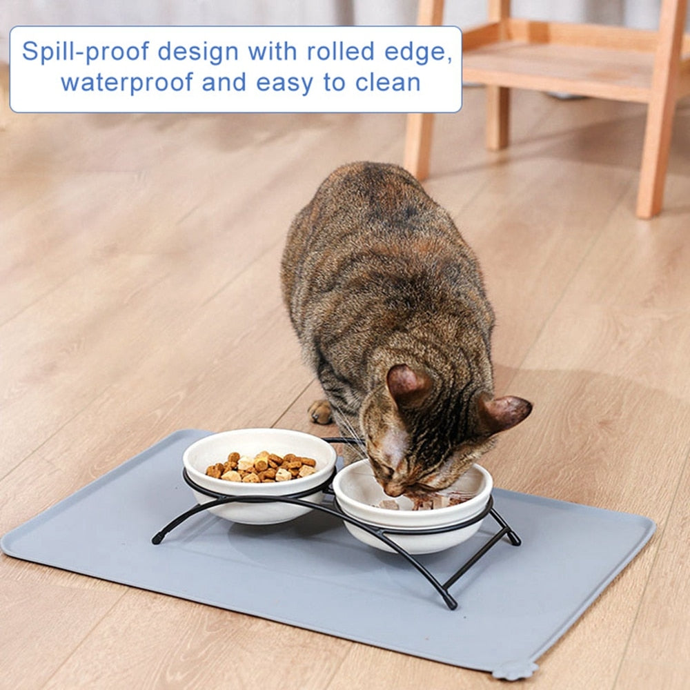 pet feeding silicone nonslip waterproof feeding mat