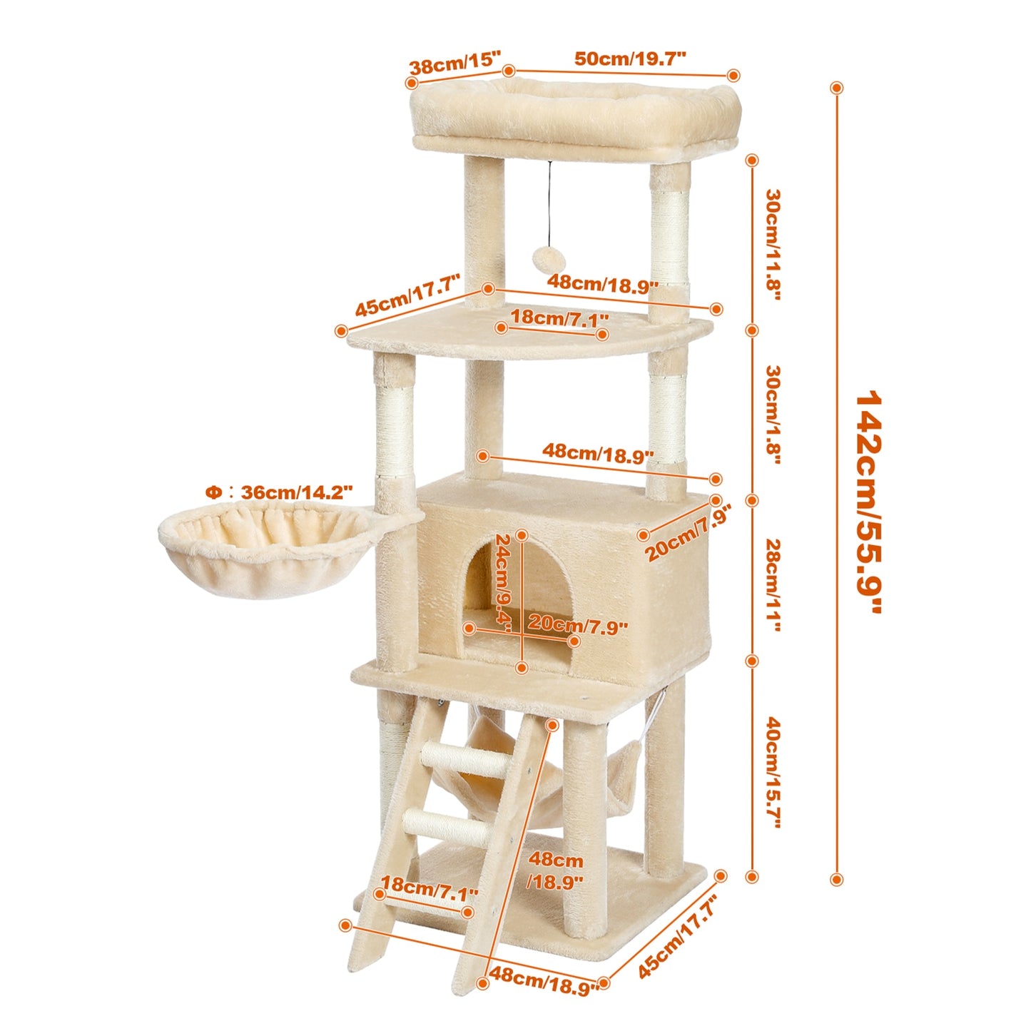 Cat Tree Scratching Post Multi-Level Pet Climbing Tree