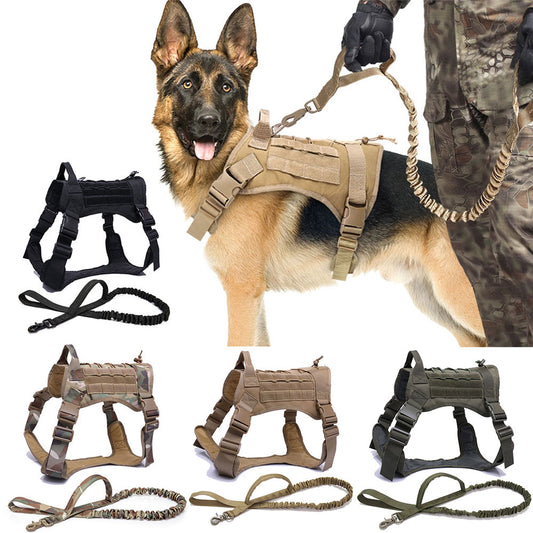 Tactical Dog training harness vest and leash