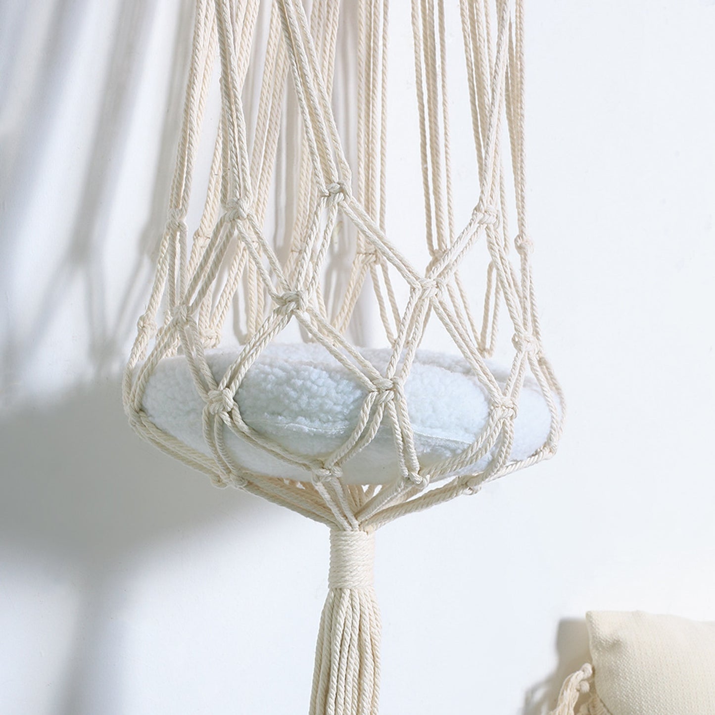 cat macrame hanging swing bed